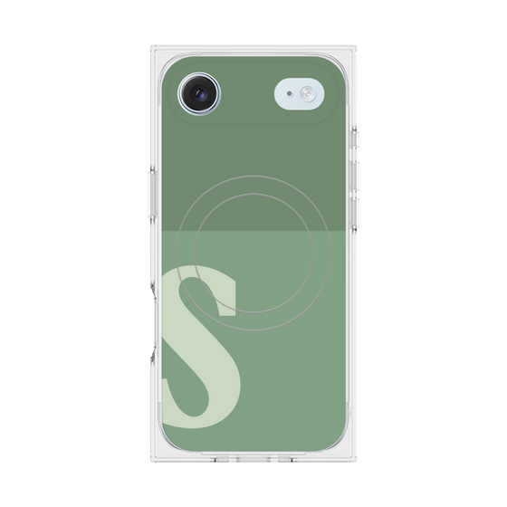 Premium Square Case with MagSafe［ Original - initial two tone - S green ］