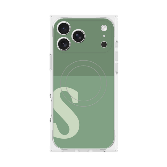 Premium Square Case with MagSafe［ Original - initial two tone - S green ］