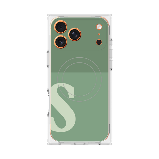 Premium Square Case with MagSafe［ Original - initial two tone - S green ］
