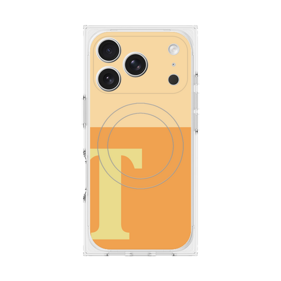 Premium Square Case with MagSafe［ Original - initial two tone - T orange ］