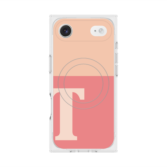 Premium Square Case with MagSafe［ Original - initial two tone - T pink ］
