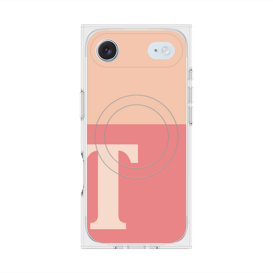 Premium Square Case with MagSafe［ Original - initial two tone - T pink ］