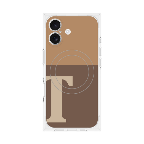 Premium Square Case with MagSafe［ Original - initial two tone - T brown ］