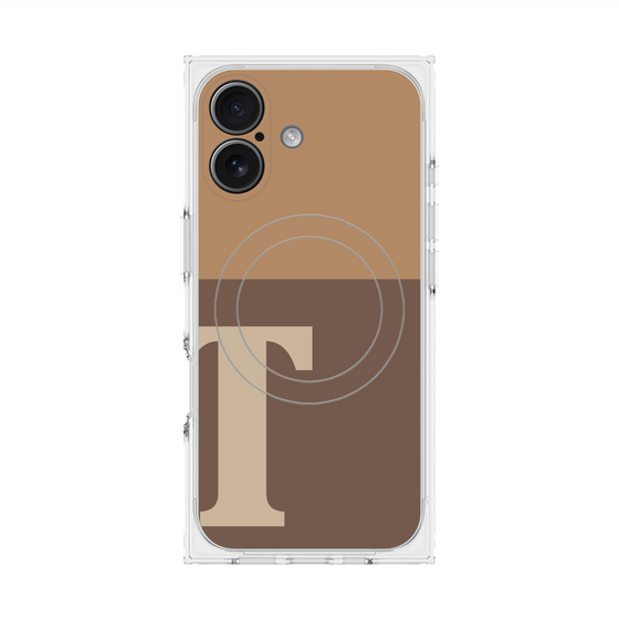Premium Square Case with MagSafe［ Original - initial two tone - T brown ］