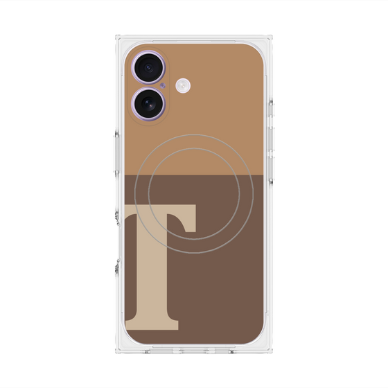 Premium Square Case with MagSafe［ Original - initial two tone - T brown ］