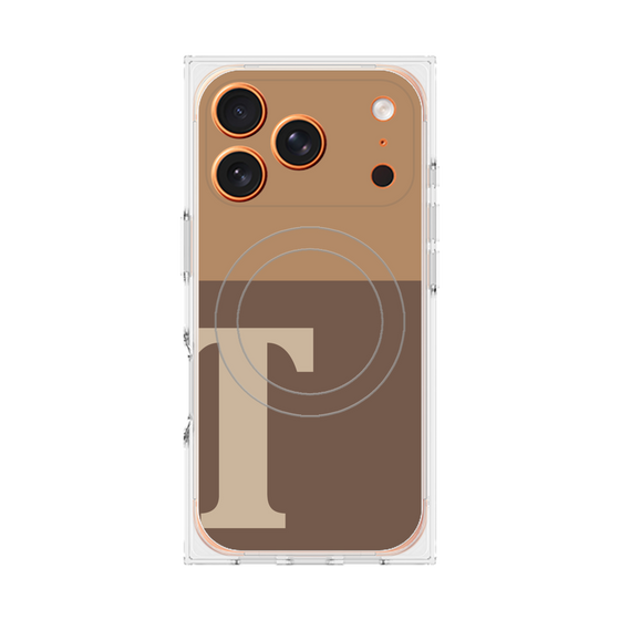 Premium Square Case with MagSafe［ Original - initial two tone - T brown ］