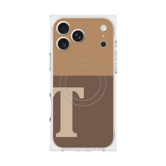 Premium Square Case with MagSafe［ Original - initial two tone - T brown ］