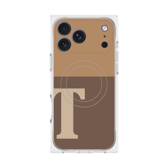 Premium Square Case with MagSafe［ Original - initial two tone - T brown ］