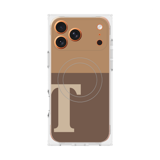 Premium Square Case with MagSafe［ Original - initial two tone - T brown ］