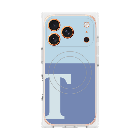 Premium Square Case with MagSafe［ Original - initial two tone - T blue ］