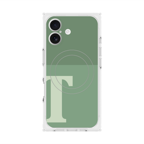 Premium Square Case with MagSafe［ Original - initial two tone - T green ］