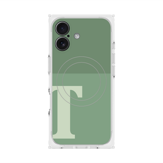 Premium Square Case with MagSafe［ Original - initial two tone - T green ］