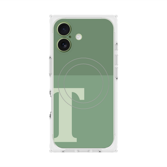 Premium Square Case with MagSafe［ Original - initial two tone - T green ］