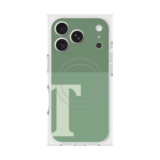 Premium Square Case with MagSafe［ Original - initial two tone - T green ］