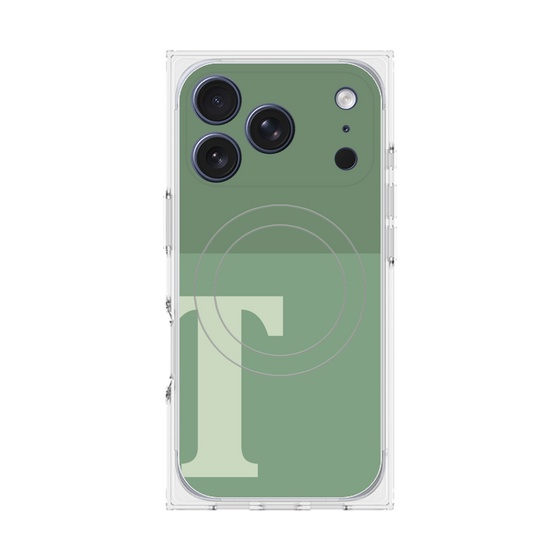 Premium Square Case with MagSafe［ Original - initial two tone - T green ］