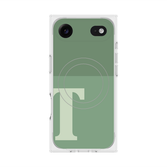 Premium Square Case with MagSafe［ Original - initial two tone - T green ］