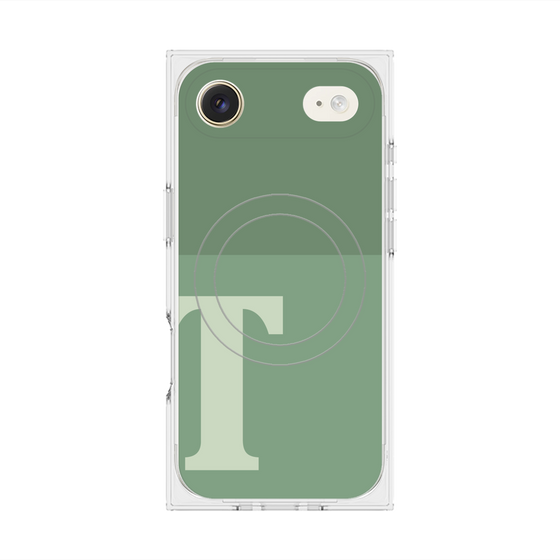 Premium Square Case with MagSafe［ Original - initial two tone - T green ］