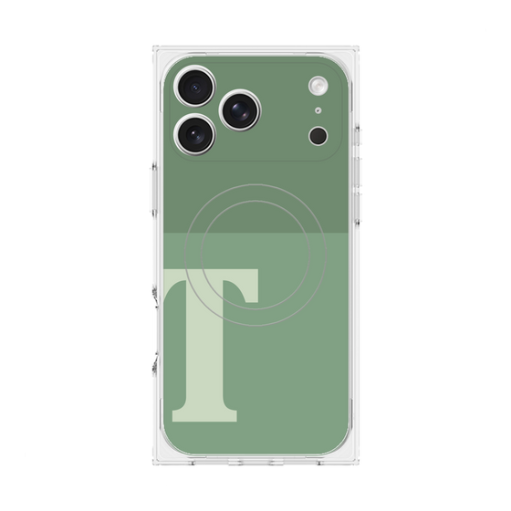 Premium Square Case with MagSafe［ Original - initial two tone - T green ］