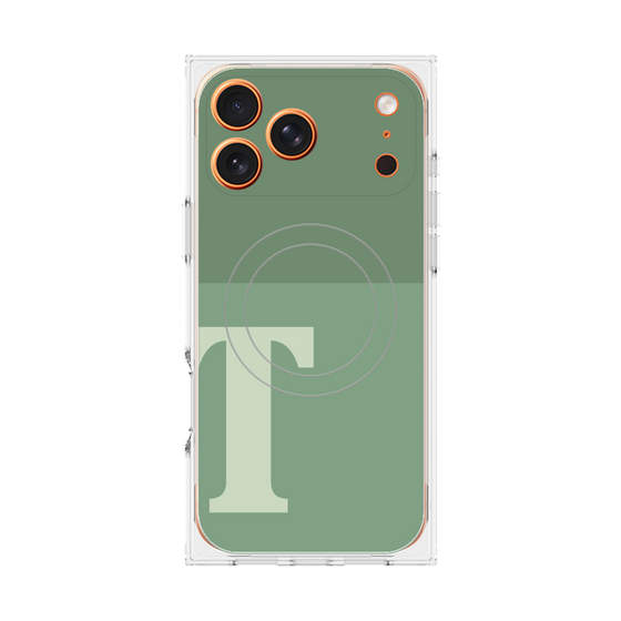 Premium Square Case with MagSafe［ Original - initial two tone - T green ］
