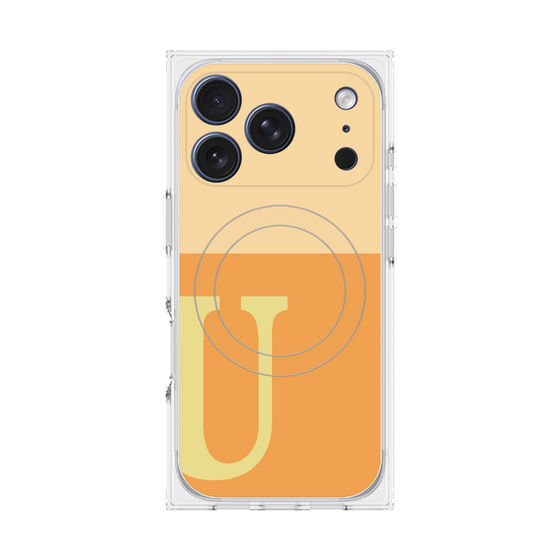 Premium Square Case with MagSafe［ Original - initial two tone - U orange ］