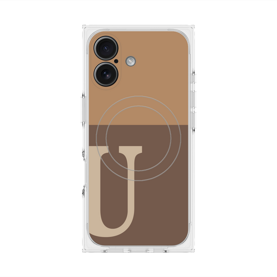 Premium Square Case with MagSafe［ Original - initial two tone - U brown ］