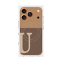 Premium Square Case with MagSafe［ Original - initial two tone - U brown ］