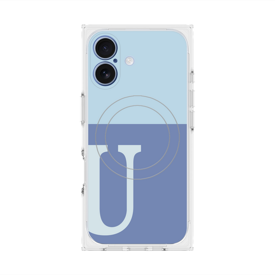 Premium Square Case with MagSafe［ Original - initial two tone - U blue ］