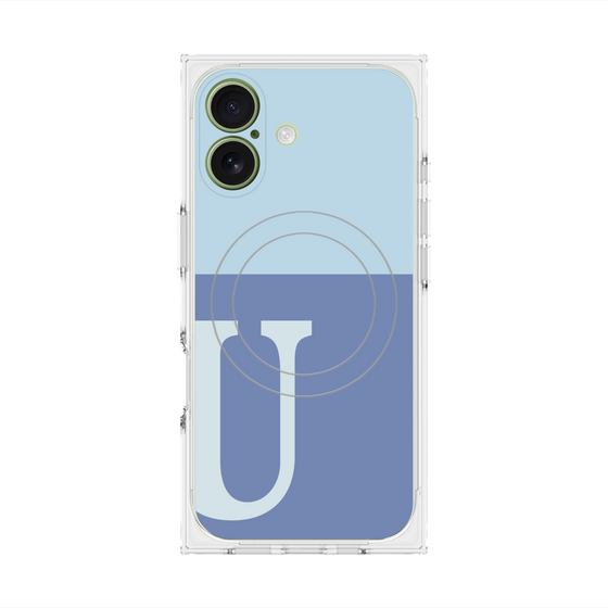 Premium Square Case with MagSafe［ Original - initial two tone - U blue ］