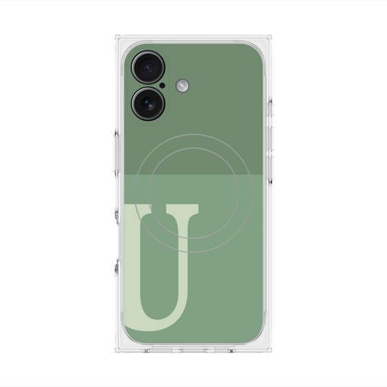 Premium Square Case with MagSafe［ Original - initial two tone - U green ］