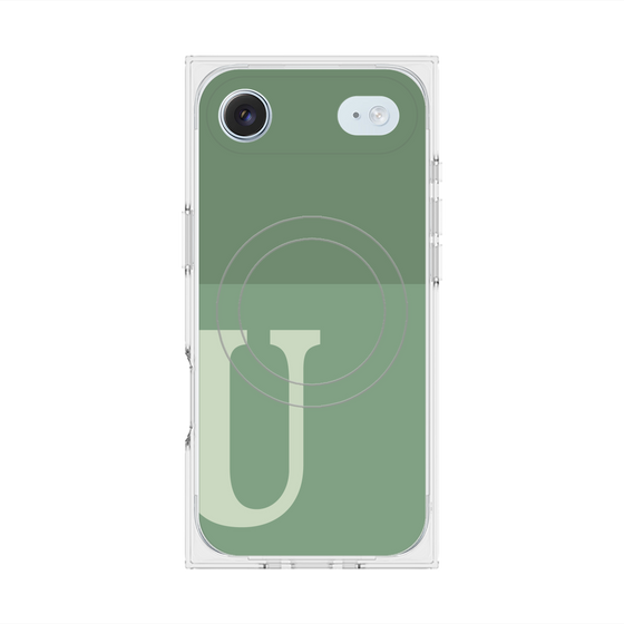 Premium Square Case with MagSafe［ Original - initial two tone - U green ］