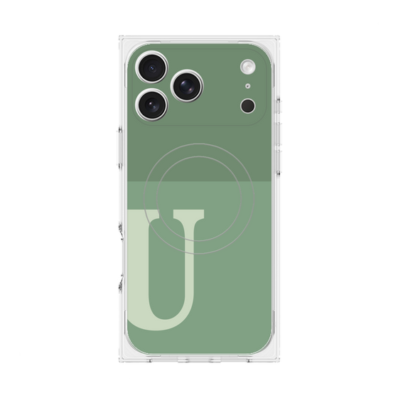 Premium Square Case with MagSafe［ Original - initial two tone - U green ］