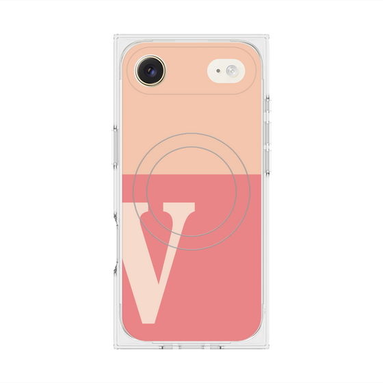 Premium Square Case with MagSafe［ Original - initial two tone - V pink ］