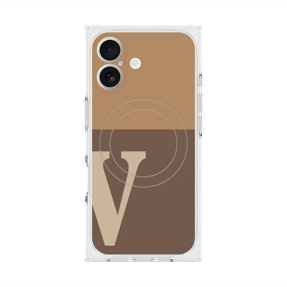 Premium Square Case with MagSafe［ Original - initial two tone - V brown ］