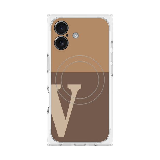 Premium Square Case with MagSafe［ Original - initial two tone - V brown ］