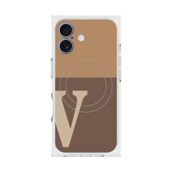 Premium Square Case with MagSafe［ Original - initial two tone - V brown ］