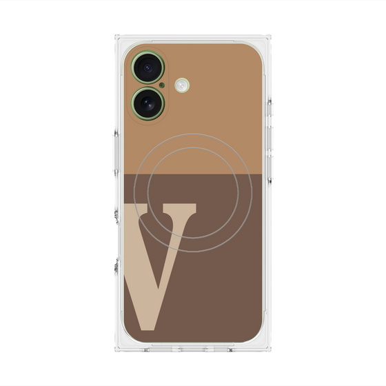 Premium Square Case with MagSafe［ Original - initial two tone - V brown ］