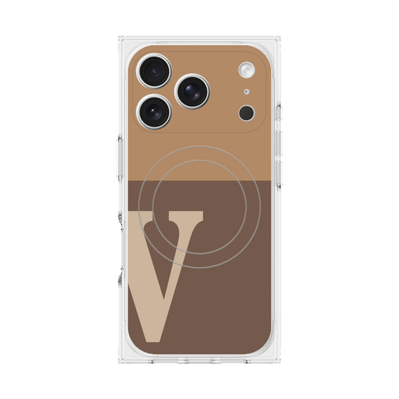 Premium Square Case with MagSafe［ Original - initial two tone - V brown ］