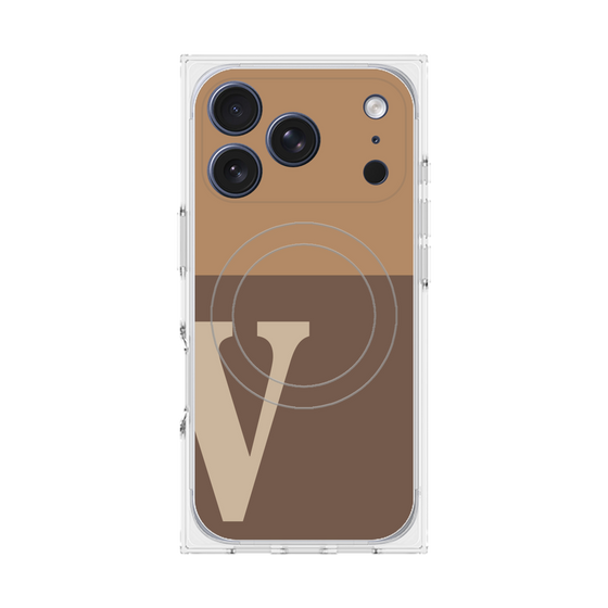Premium Square Case with MagSafe［ Original - initial two tone - V brown ］