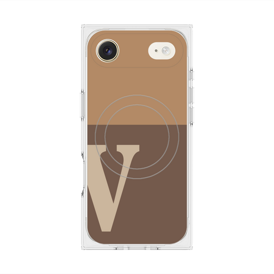 Premium Square Case with MagSafe［ Original - initial two tone - V brown ］