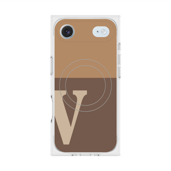Premium Square Case with MagSafe［ Original - initial two tone - V brown ］