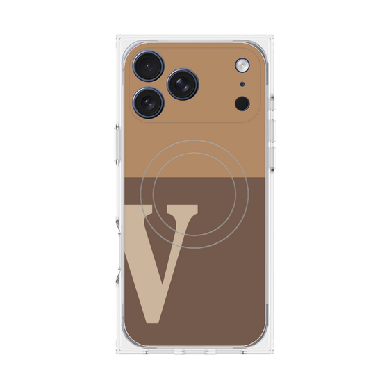 Premium Square Case with MagSafe［ Original - initial two tone - V brown ］