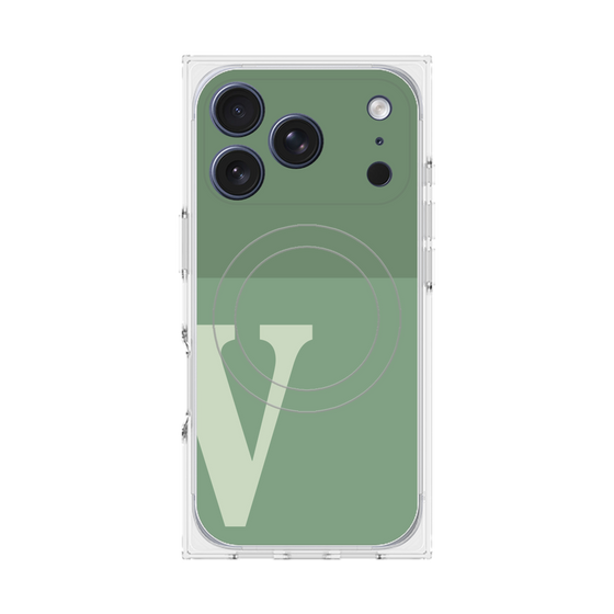 Premium Square Case with MagSafe［ Original - initial two tone - V green ］