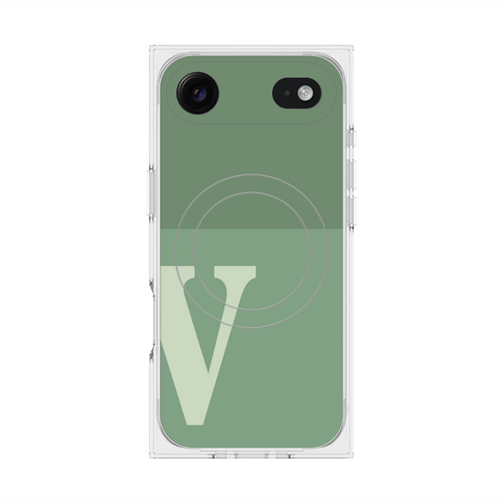 Premium Square Case with MagSafe［ Original - initial two tone - V green ］