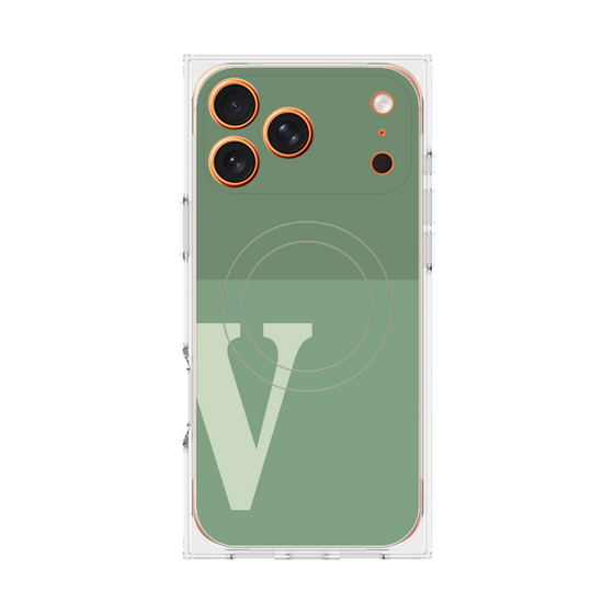 Premium Square Case with MagSafe［ Original - initial two tone - V green ］