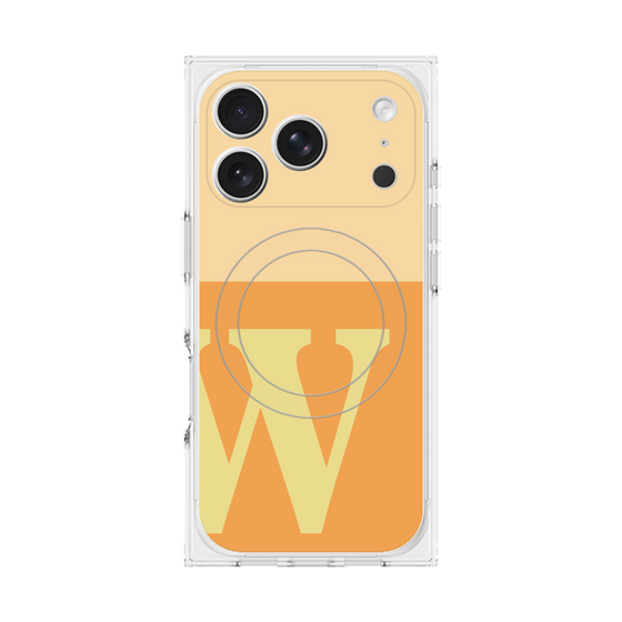 Premium Square Case with MagSafe［ Original - initial two tone - W orange ］