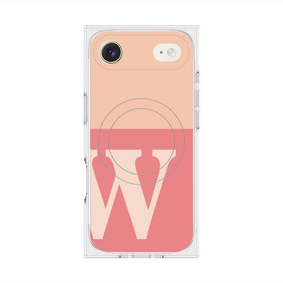 Premium Square Case with MagSafe［ Original - initial two tone - W pink ］