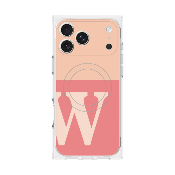 Premium Square Case with MagSafe［ Original - initial two tone - W pink ］