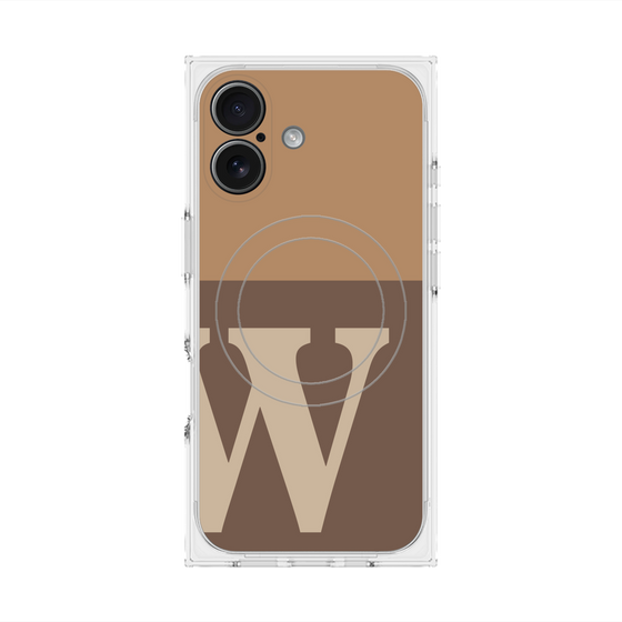 Premium Square Case with MagSafe［ Original - initial two tone - W brown ］