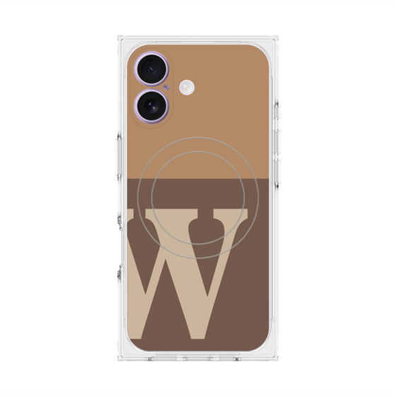 Premium Square Case with MagSafe［ Original - initial two tone - W brown ］