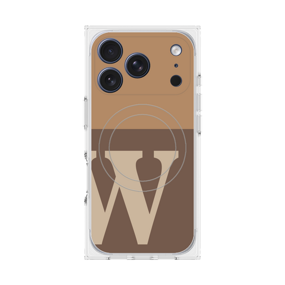 Premium Square Case with MagSafe［ Original - initial two tone - W brown ］
